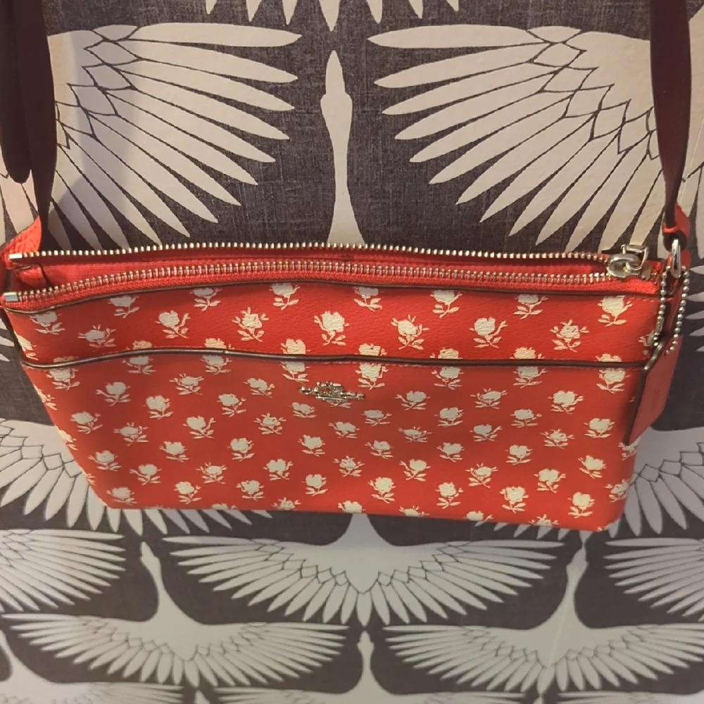 Coach Badlands Floral East West Crossbody Red Patterned Women's Bag